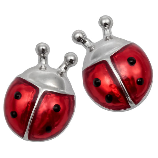 Sterling Silver Ladybug Stud Earrings Christmas Jewelry Gifts For Women Girls